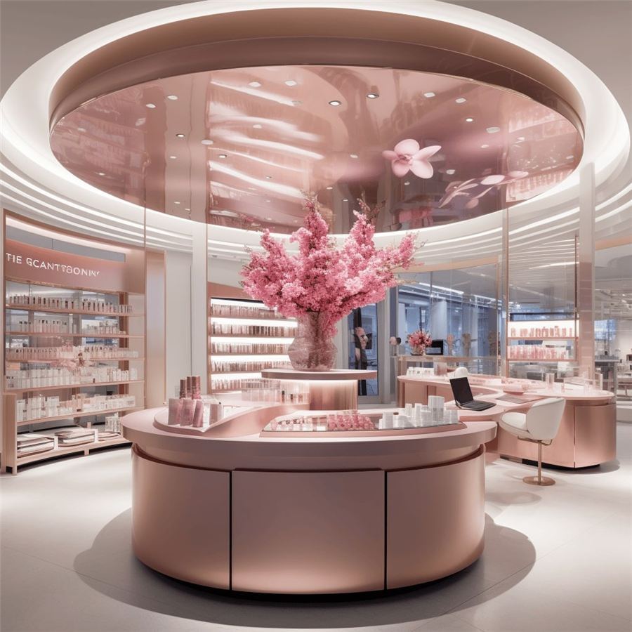 Boutique with rose gold aluminium details