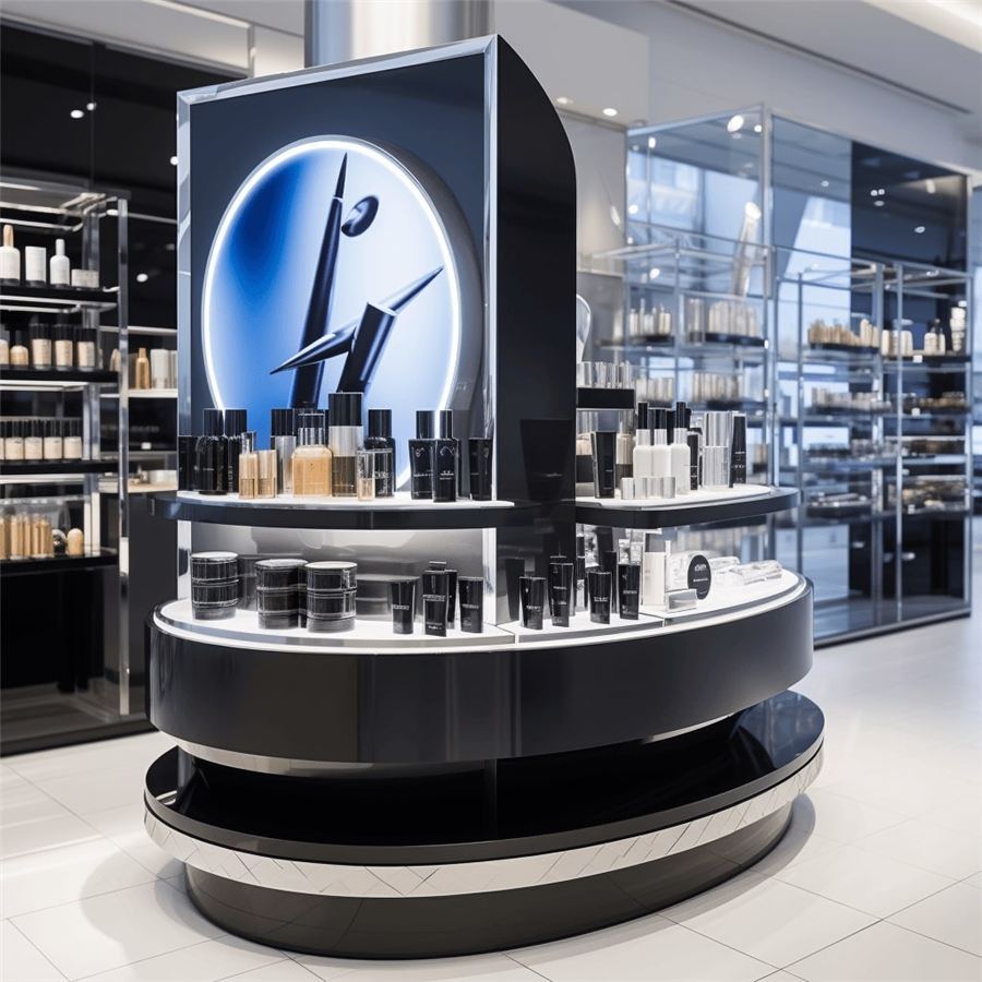 Cosmetics display unit in a store