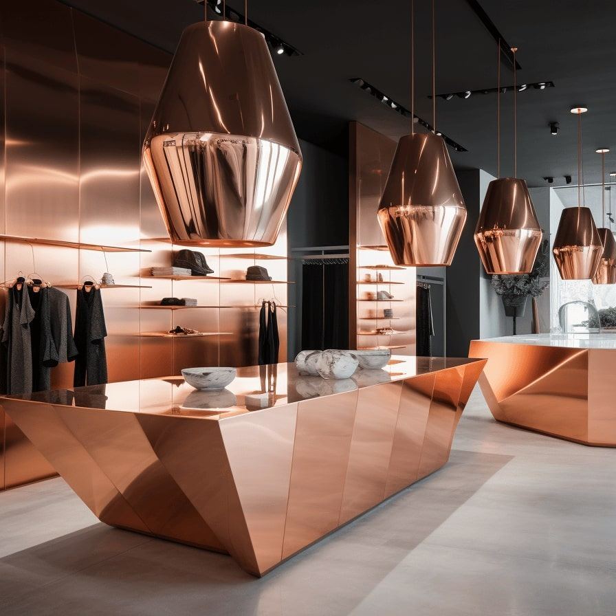 Fashion store with copper aluminium fittings