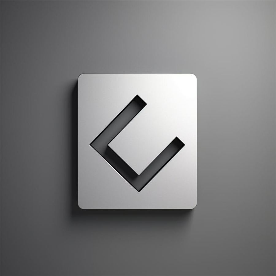 Aluminium sign with an embossed symbol