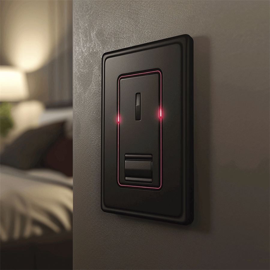 Dark anodized aluminium switch plate